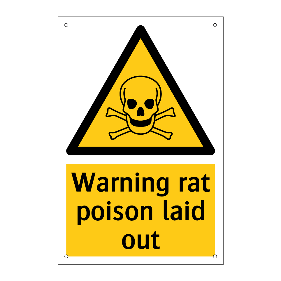 Warning rat poison laid out