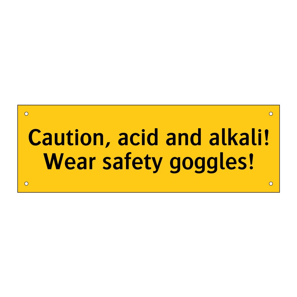 Caution, acid and alkali! Wear safety goggles!