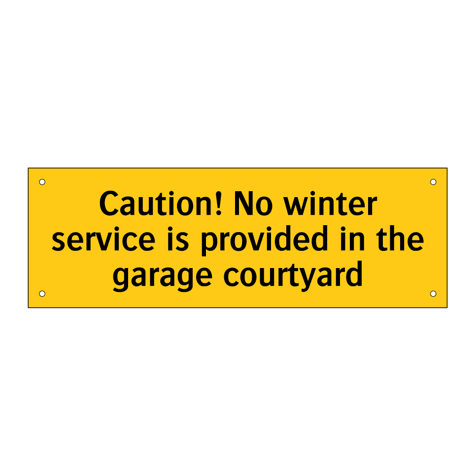 Caution! No winter service is provided in the garage courtyard