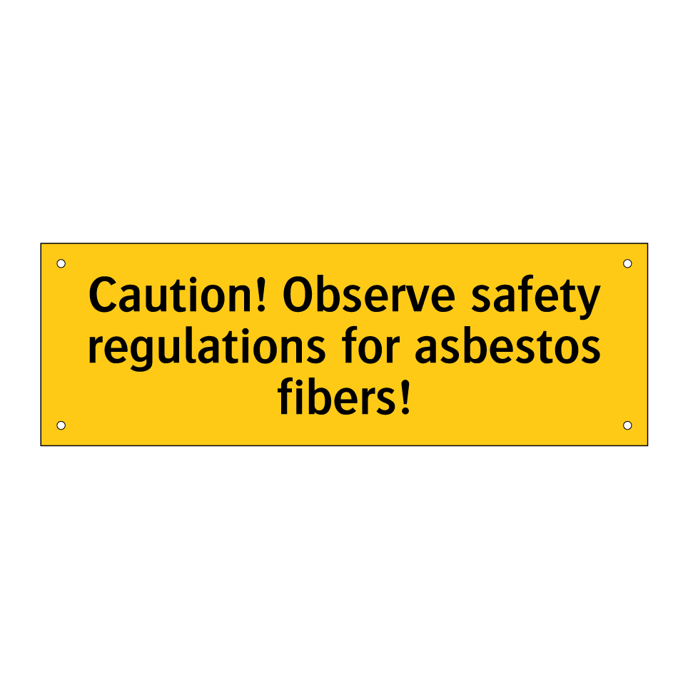 Caution! Observe safety regulations for asbestos fibers!