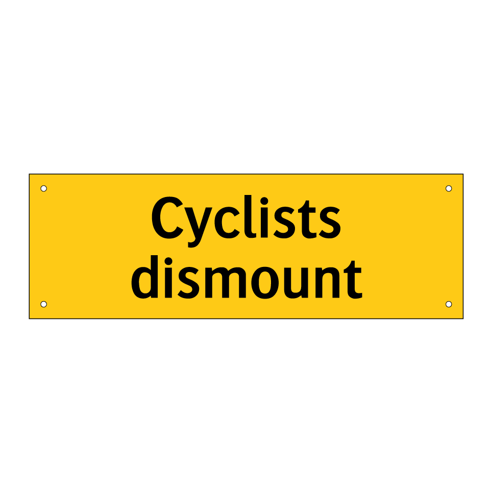 Cyclists dismount