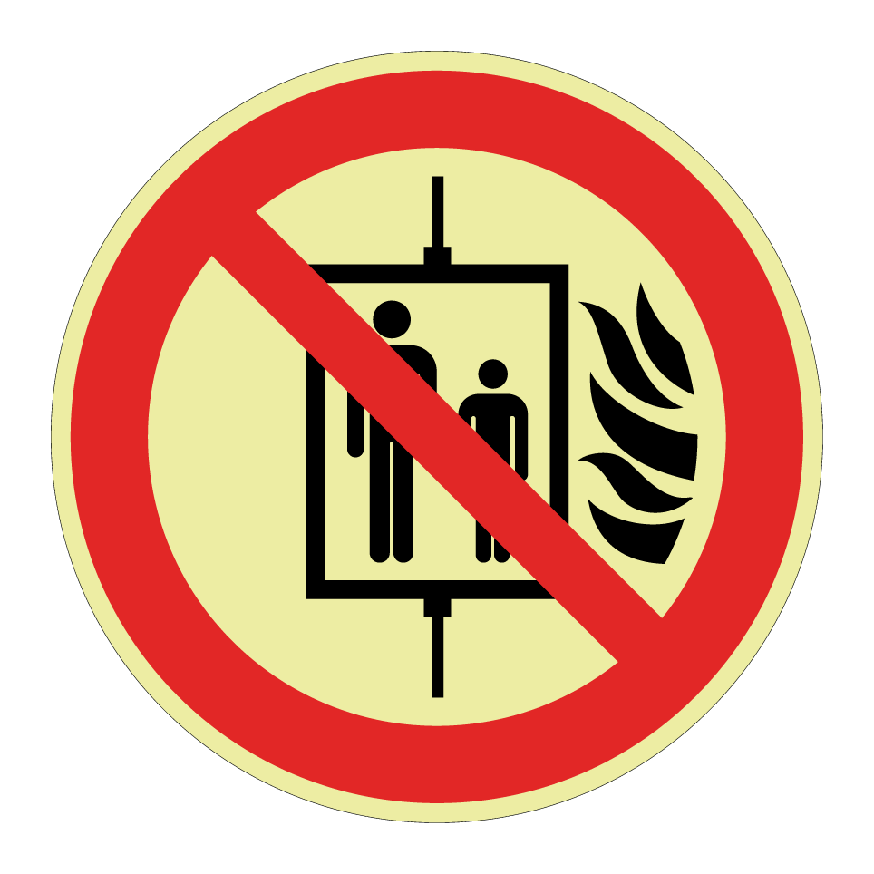 P020 Do not use lift in the event of fire