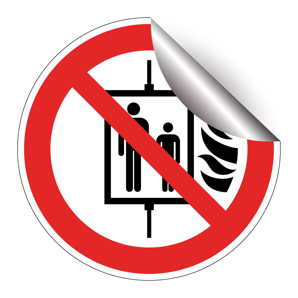 P020 Do not use lift in the event of fire