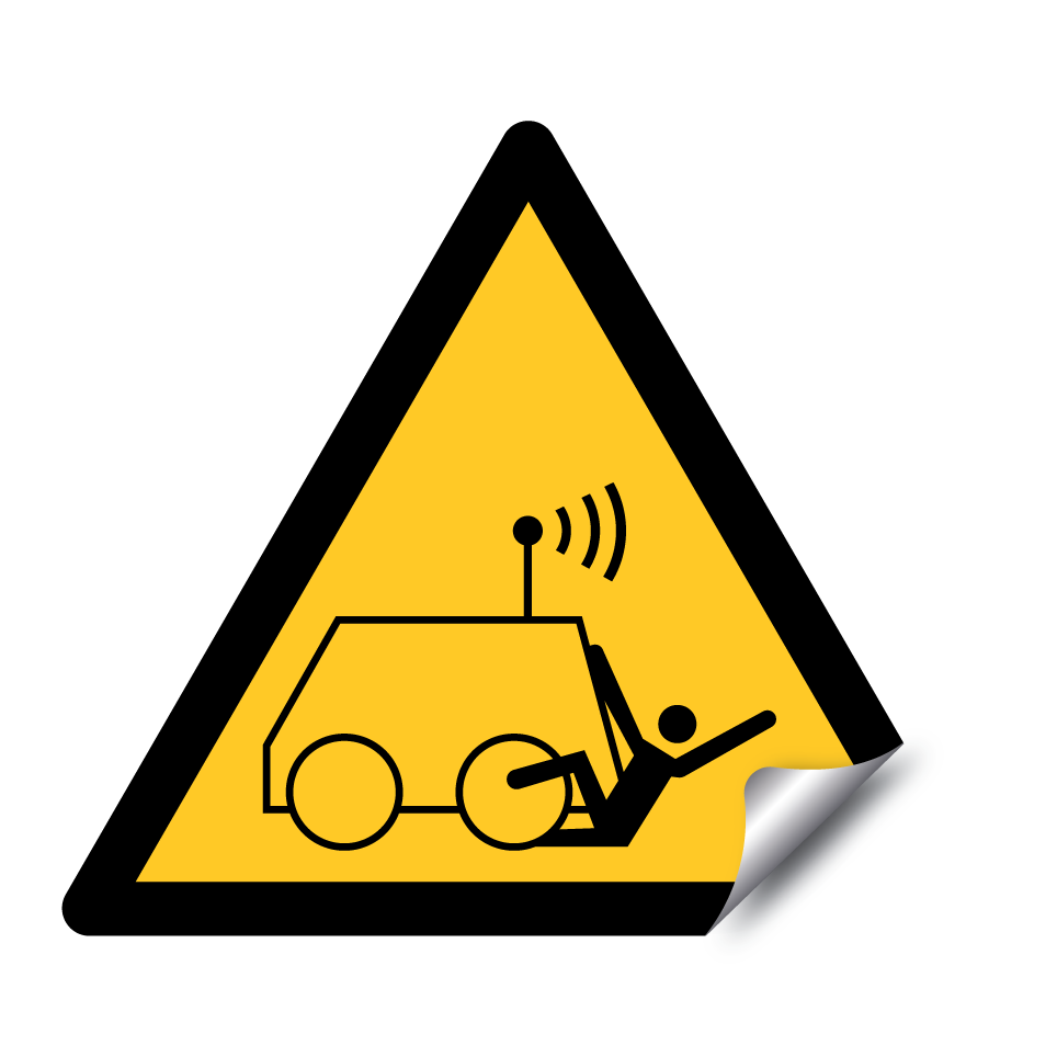 W037 Warning Run over by remote operator controlled machine