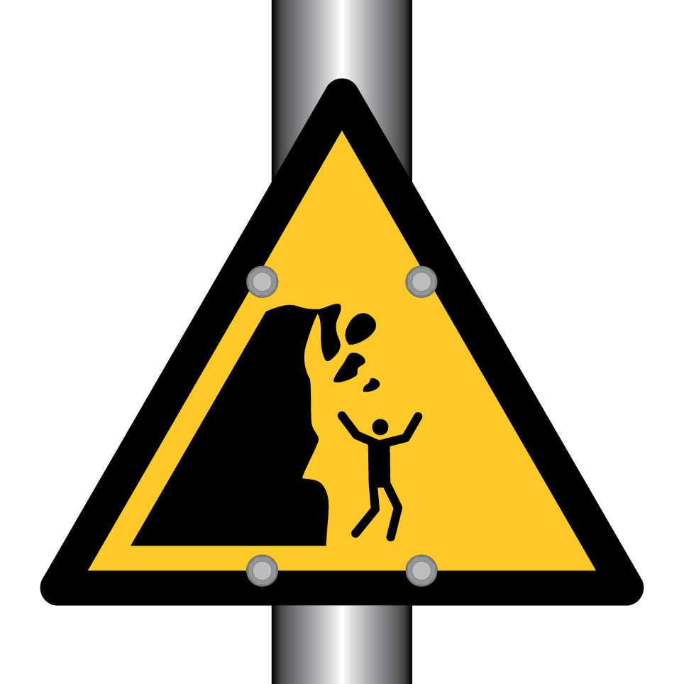 W053 Warning Unstable cliff