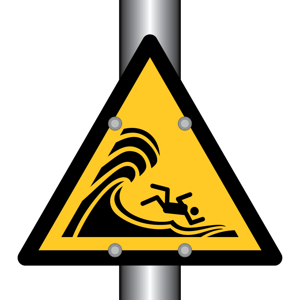W065 Warning High surf or large breaking waves