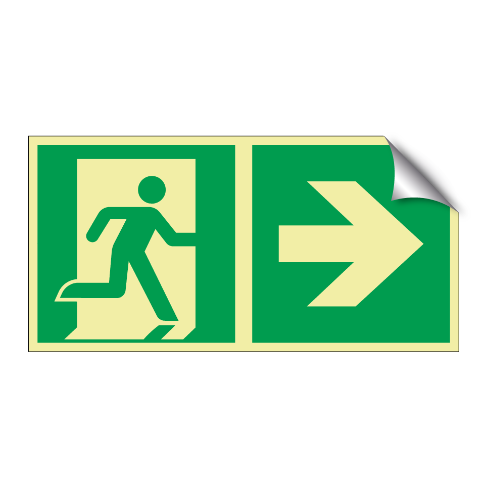 Emergency exit right with dividing line