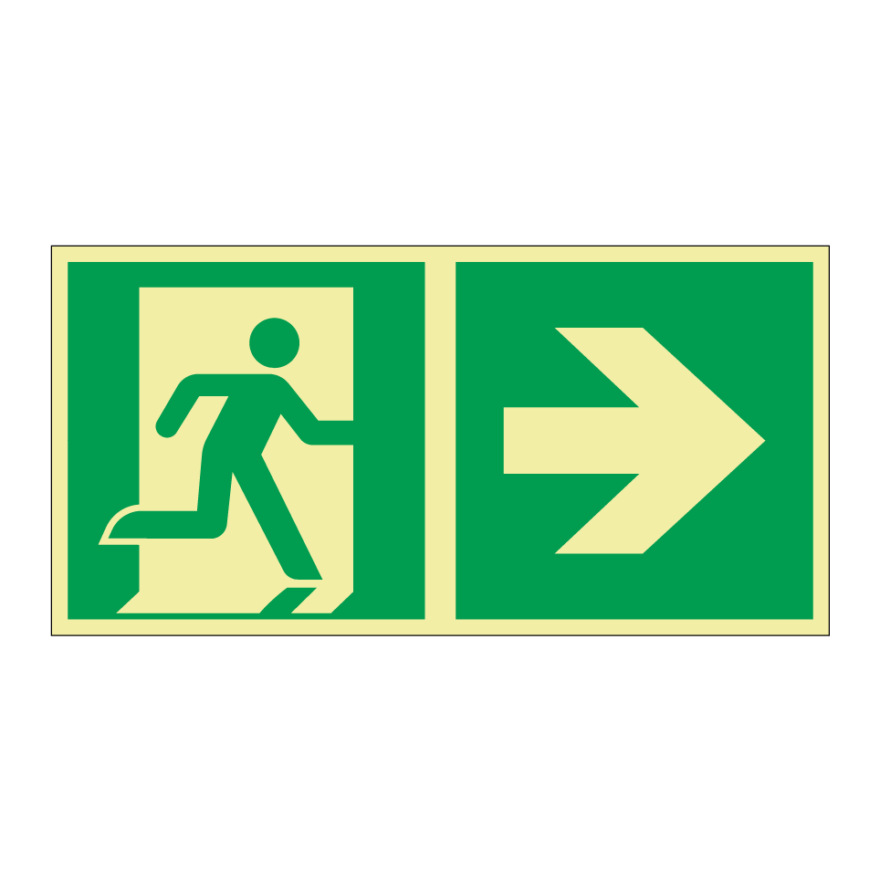Emergency exit right with dividing line