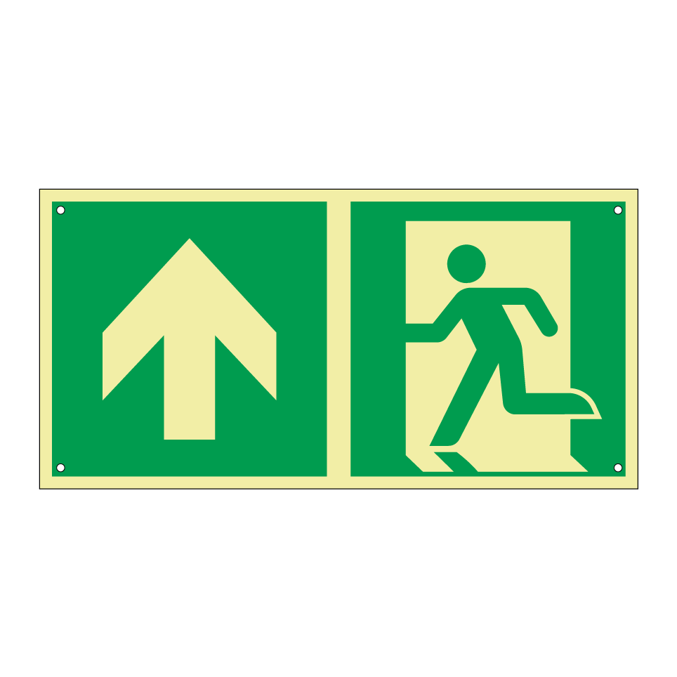 Emergency exit up with dividing line
