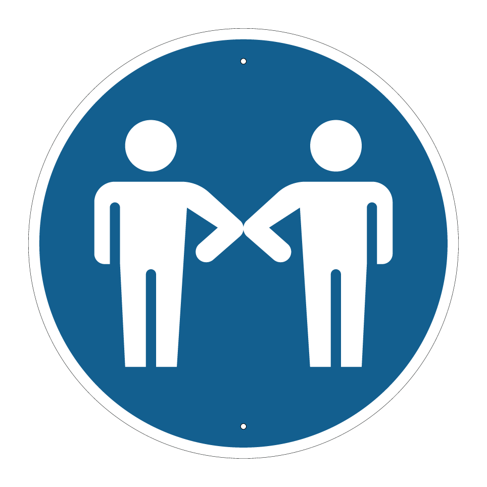 Greet with elbow bump