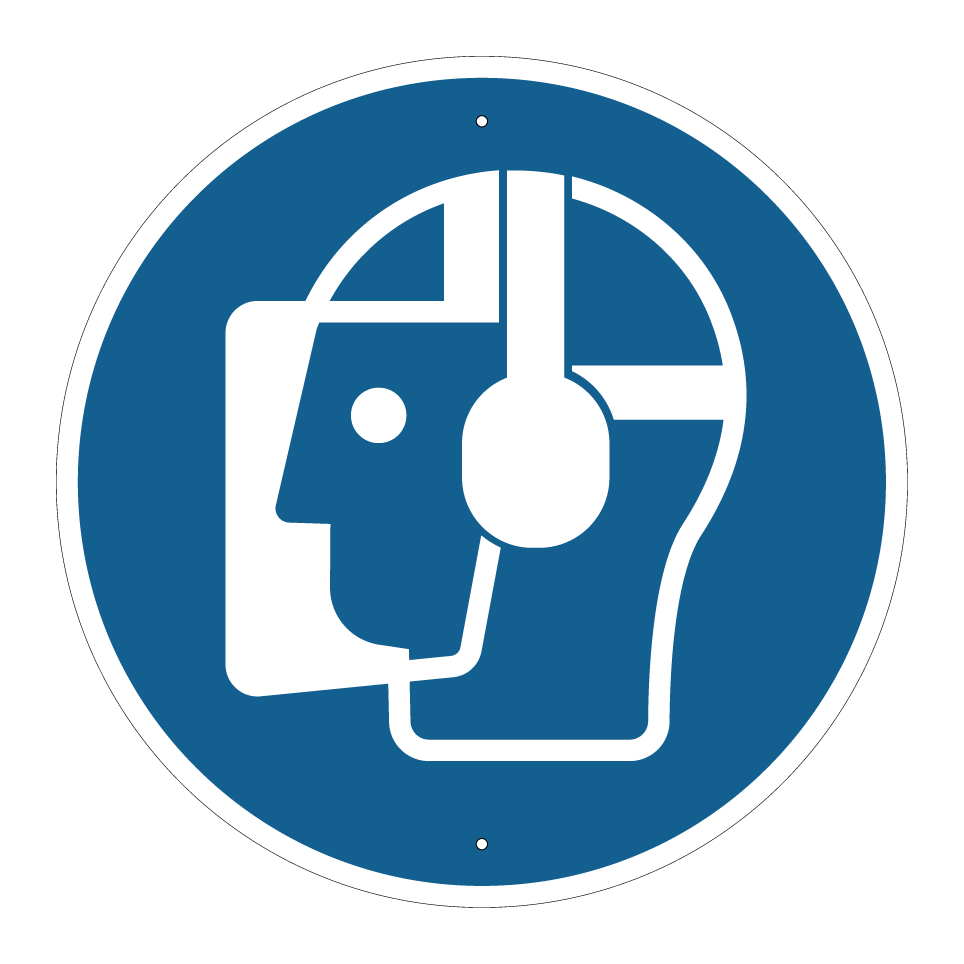 Wear face and hearing protection