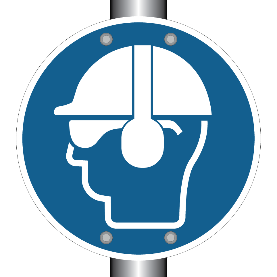 Wear helmet with goggles and ear protection