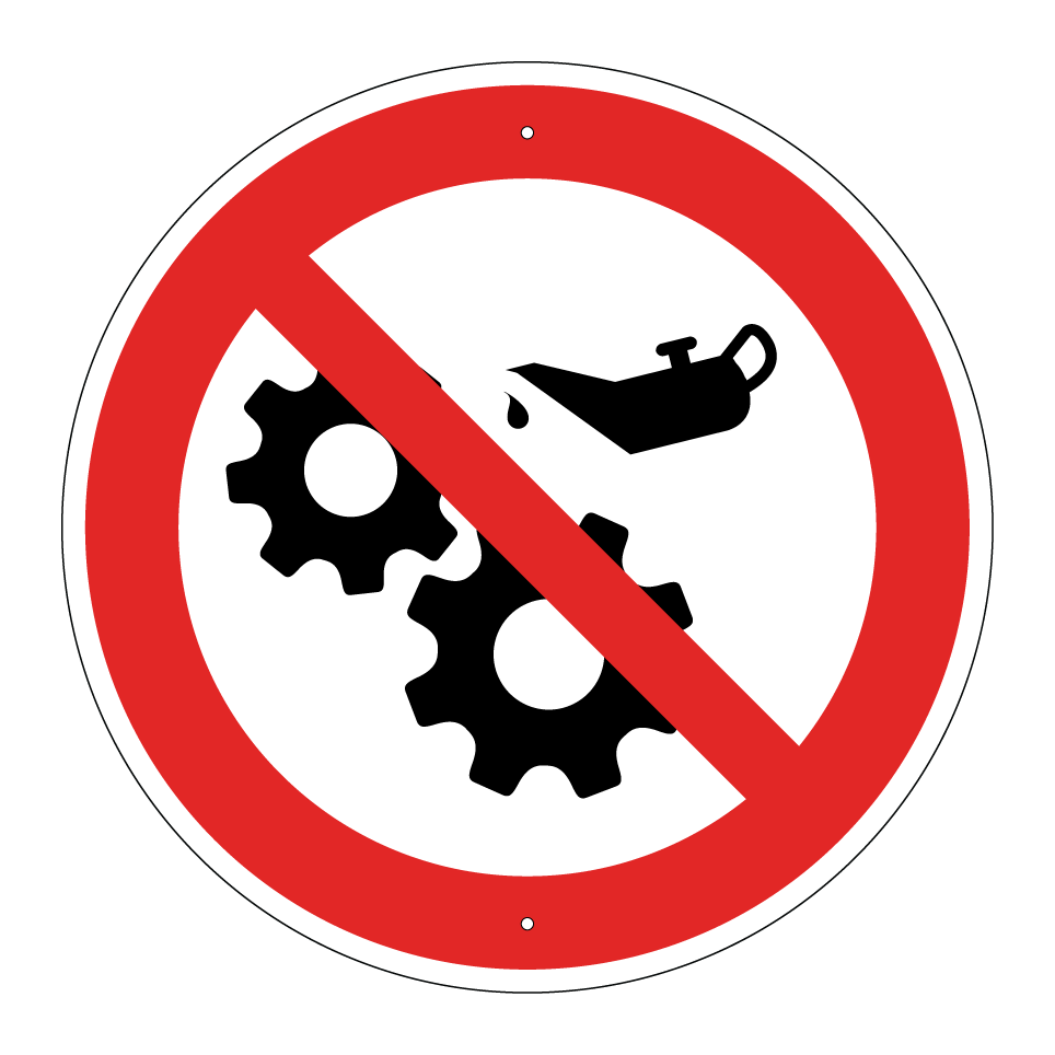No oiling of machine