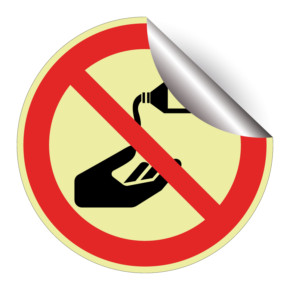 Do not pour chemicals on hand