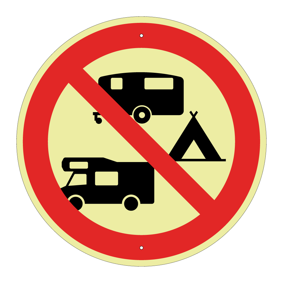 No camping or caravans