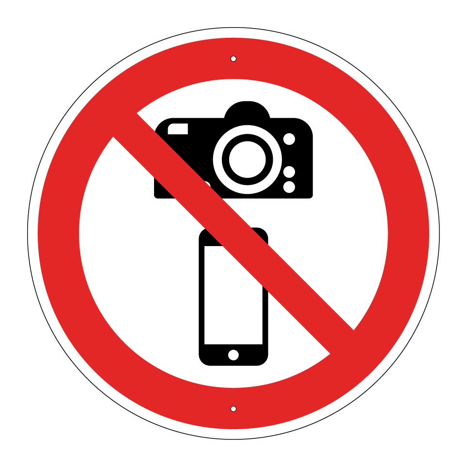 No photography with cameras or mobile phones