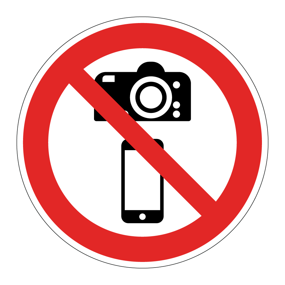 No photography with cameras or mobile phones