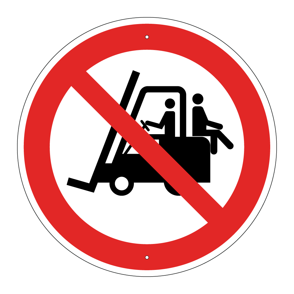 No passengers on forklift