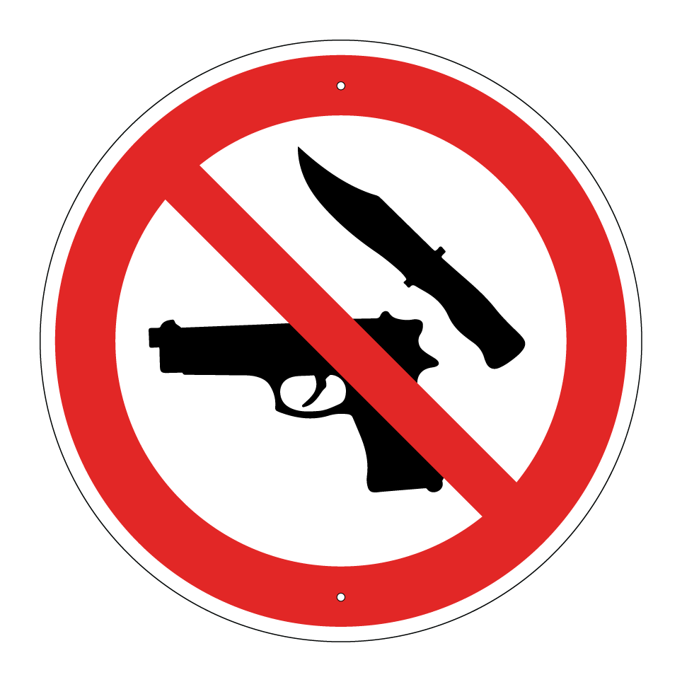 No firearms or knives