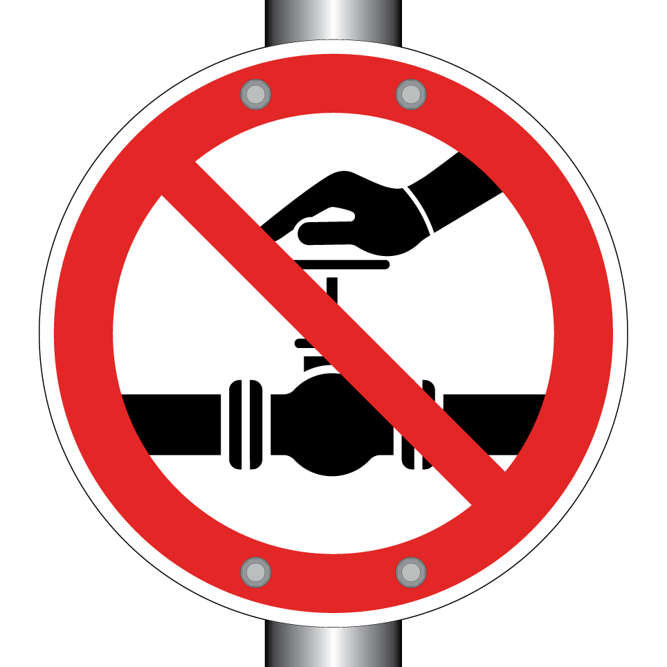 Do not operate valve
