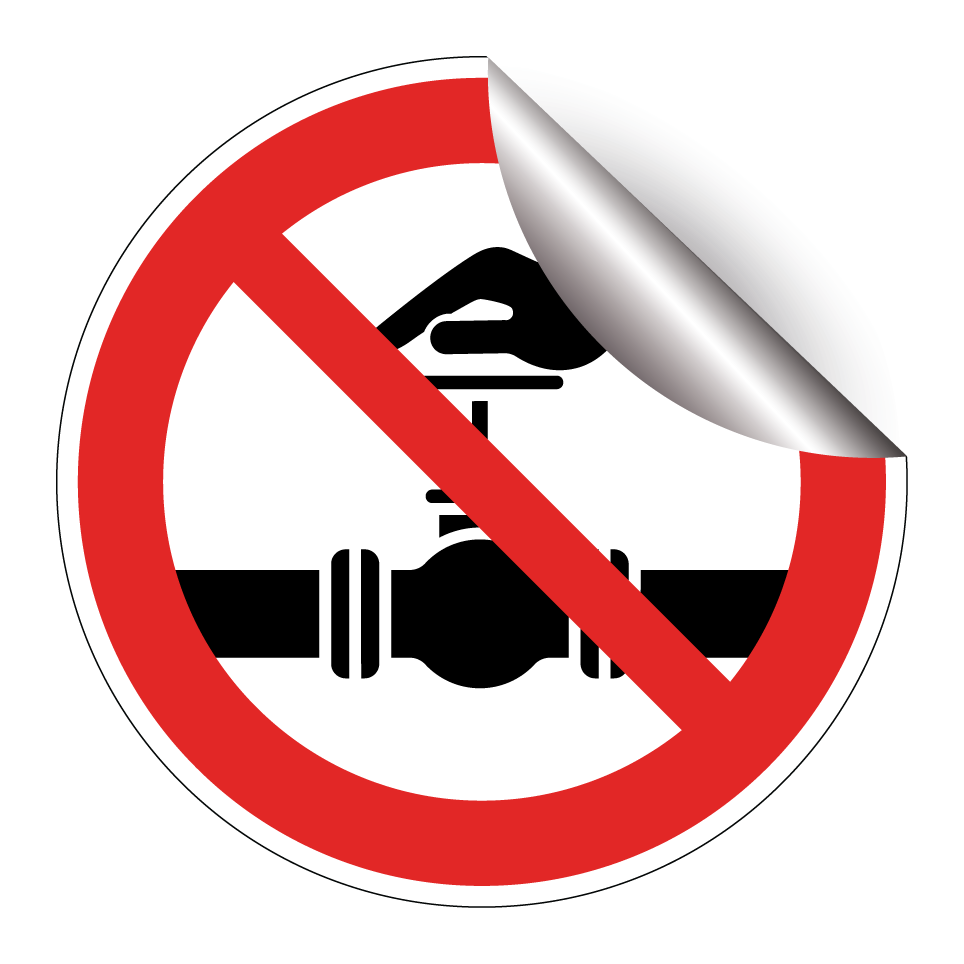 Do not operate valve