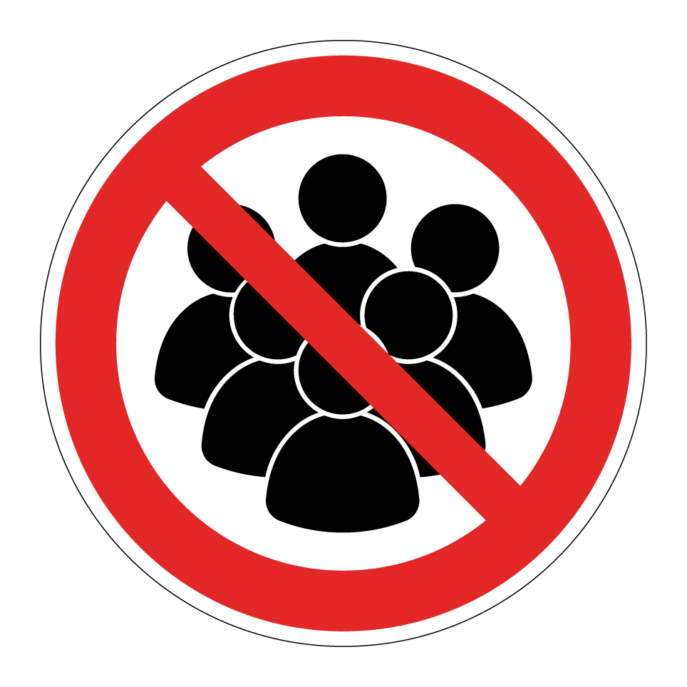No entry for groups of people