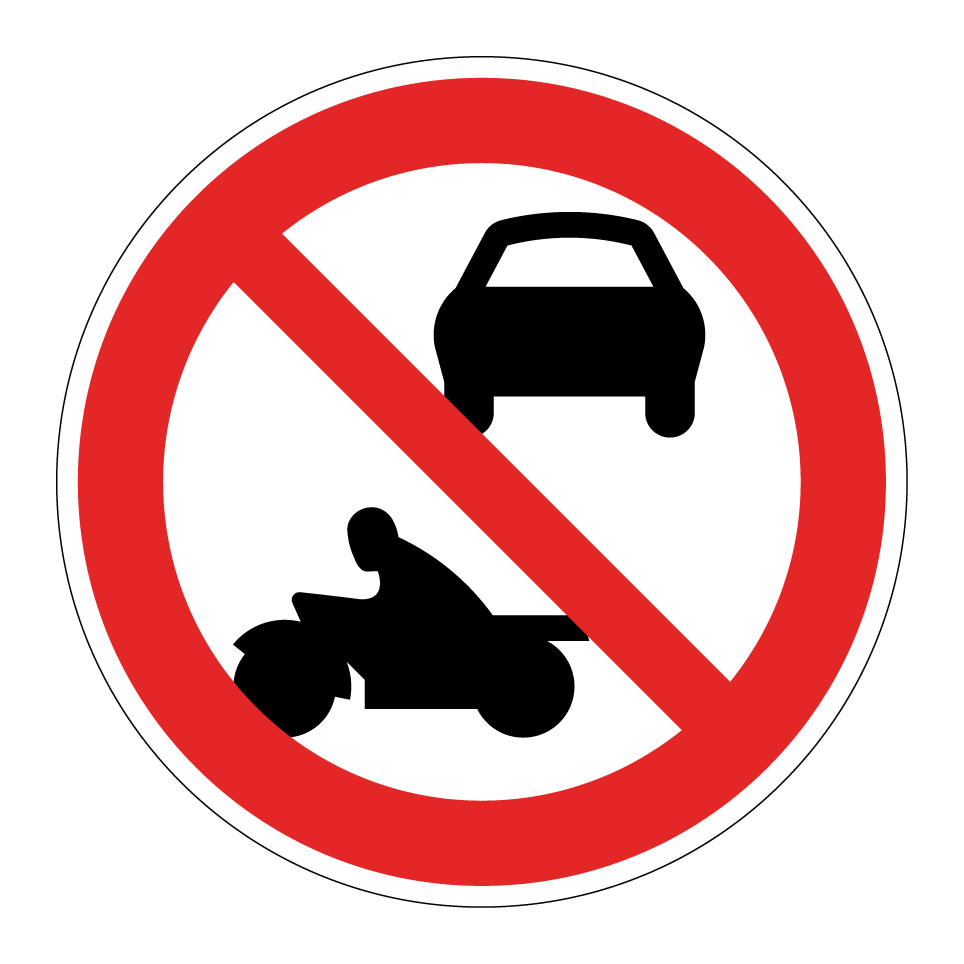 No cars or motorcycles