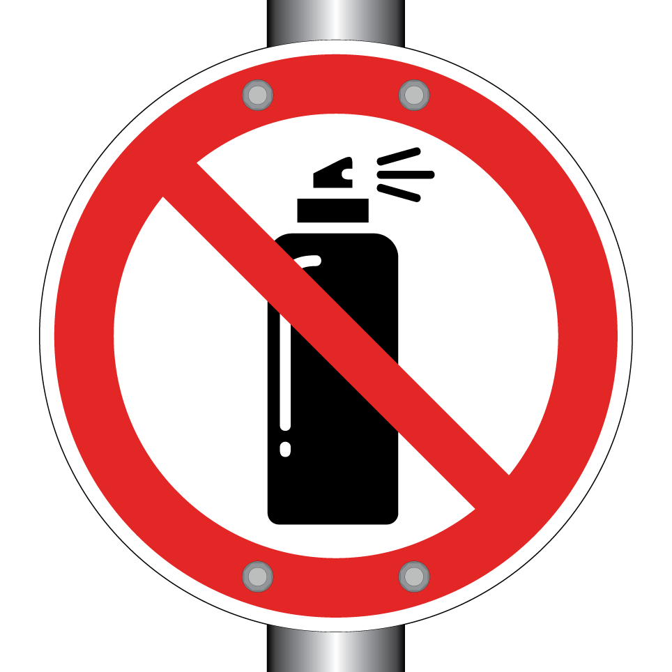 No spray cans