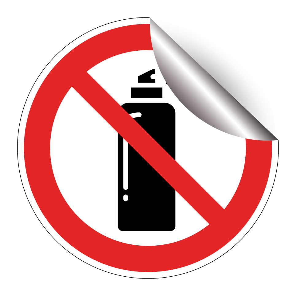 No spray cans