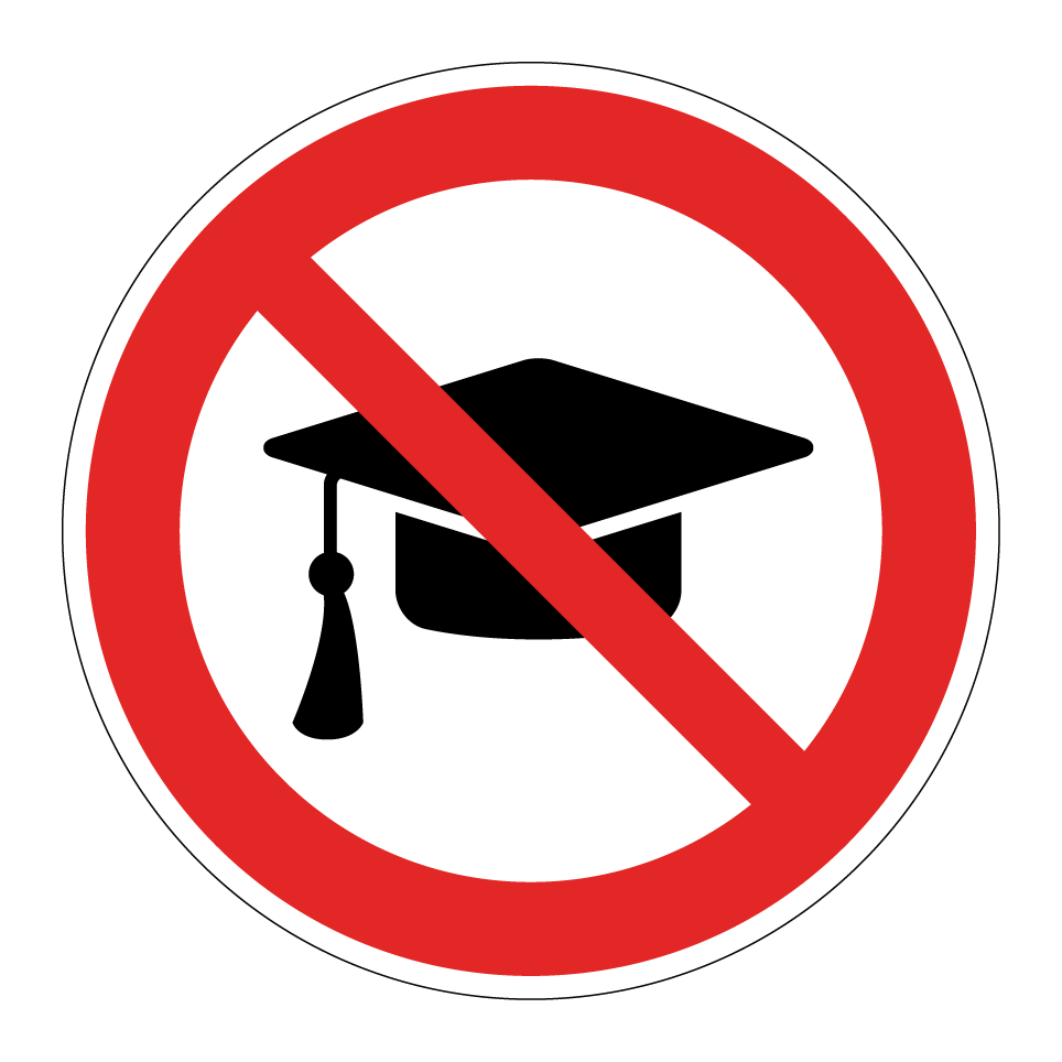 No graduation cap