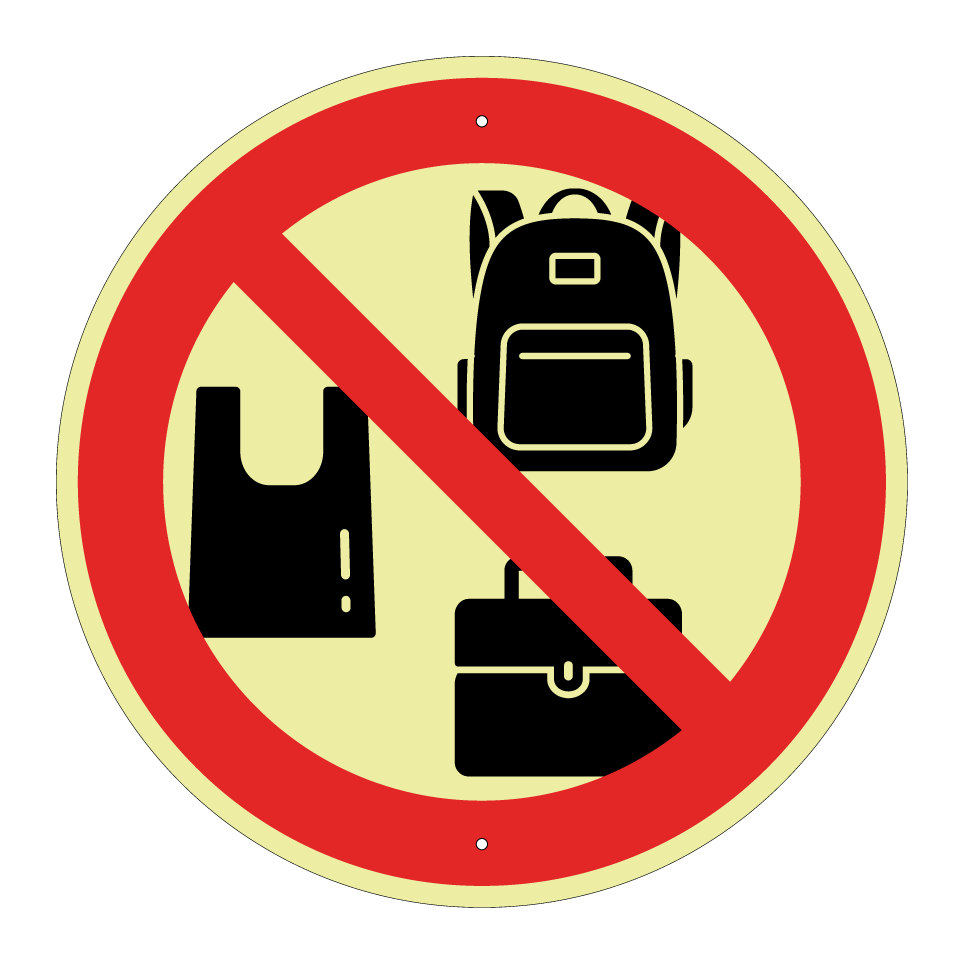 No bags allowed
