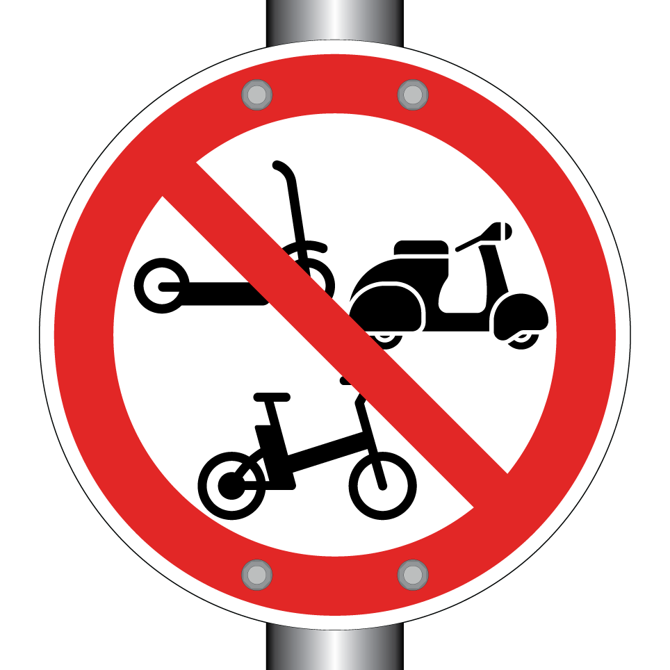 No scooters, mopeds or e-bikes