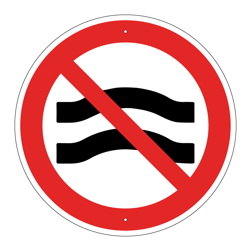No swimming