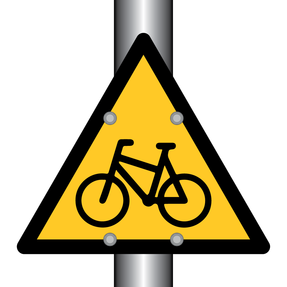 Warning bicycle traffic