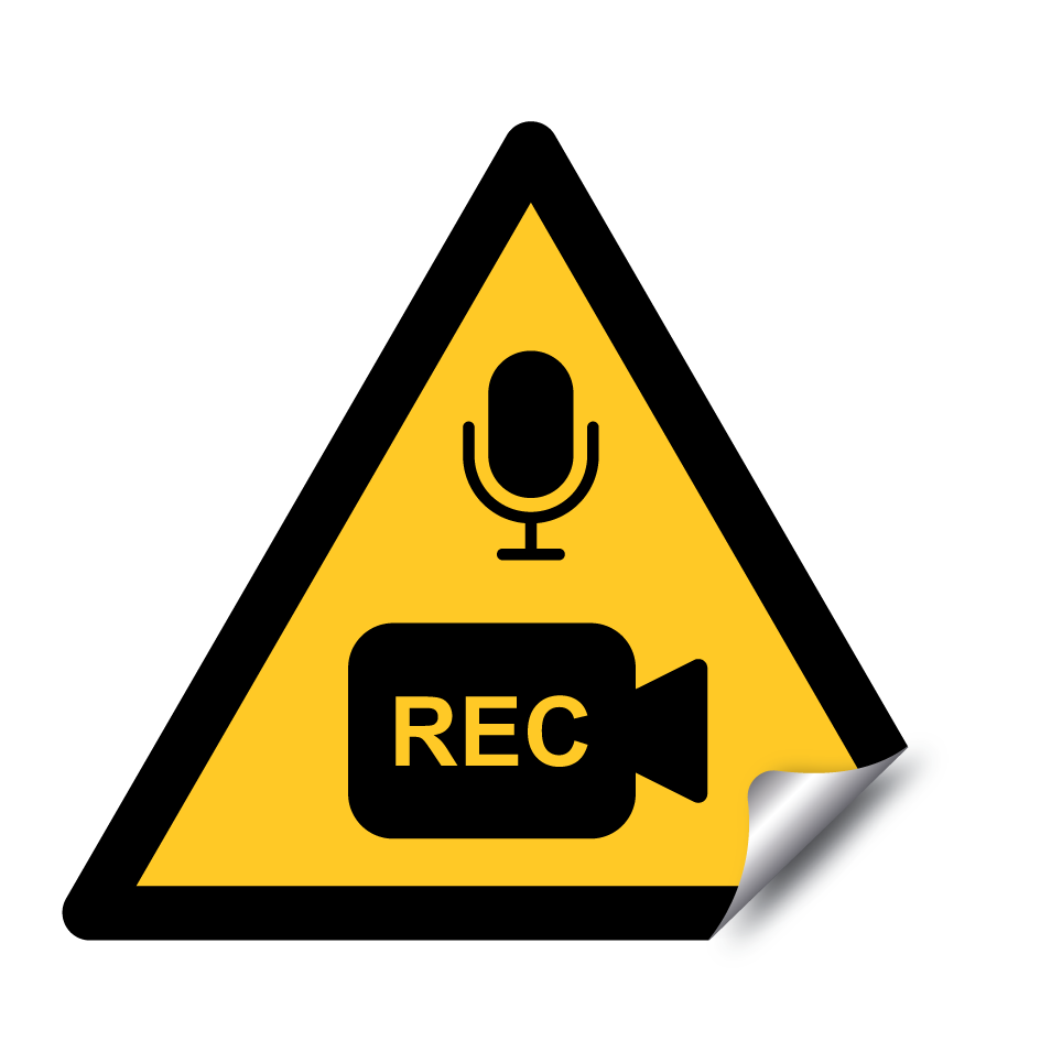 Warning audio and video recording in progress