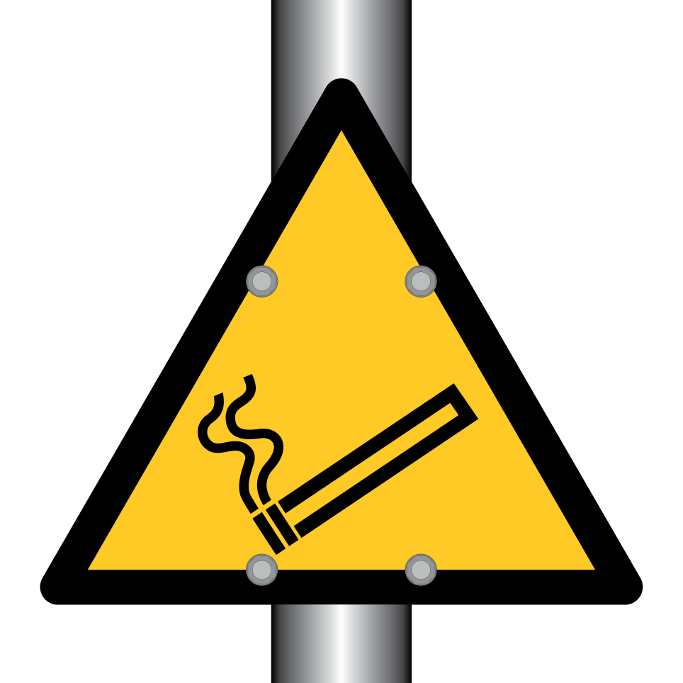 Warning smoking / Fire hazard due to smoking