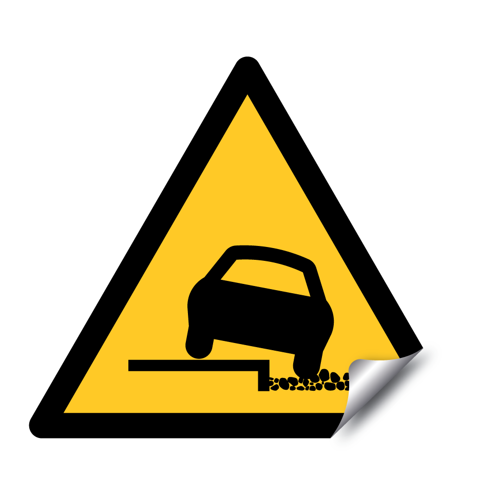 Warning unstable roadside