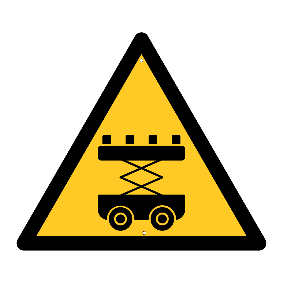 Warning scissor lift