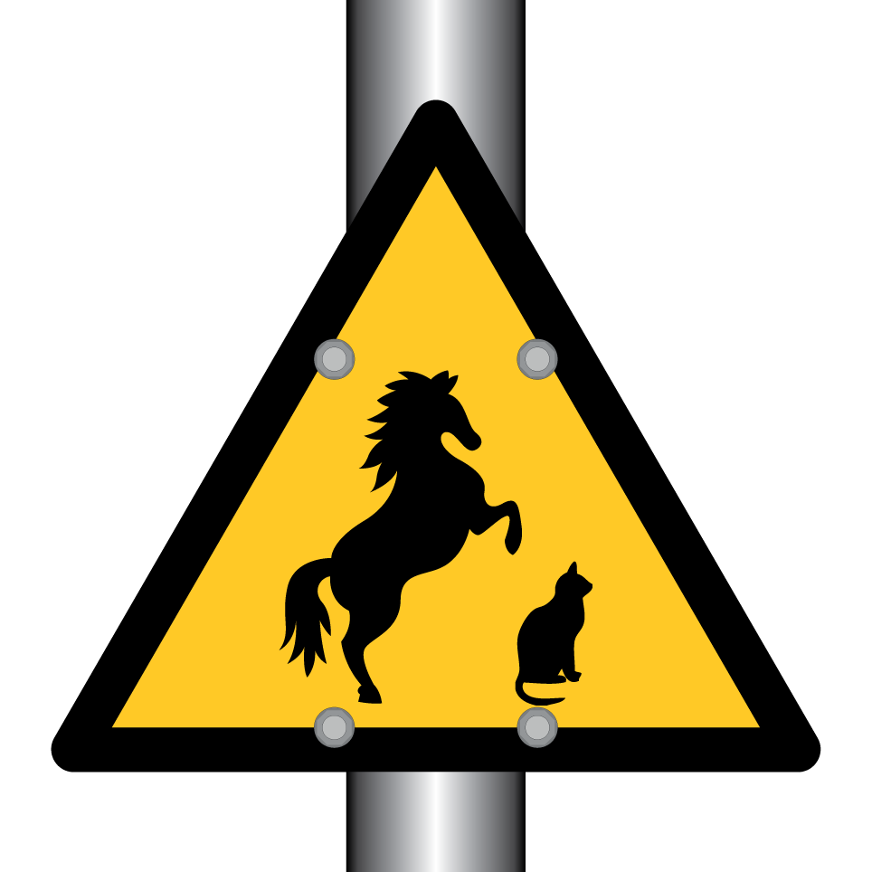 Warning animals (horse and cat)