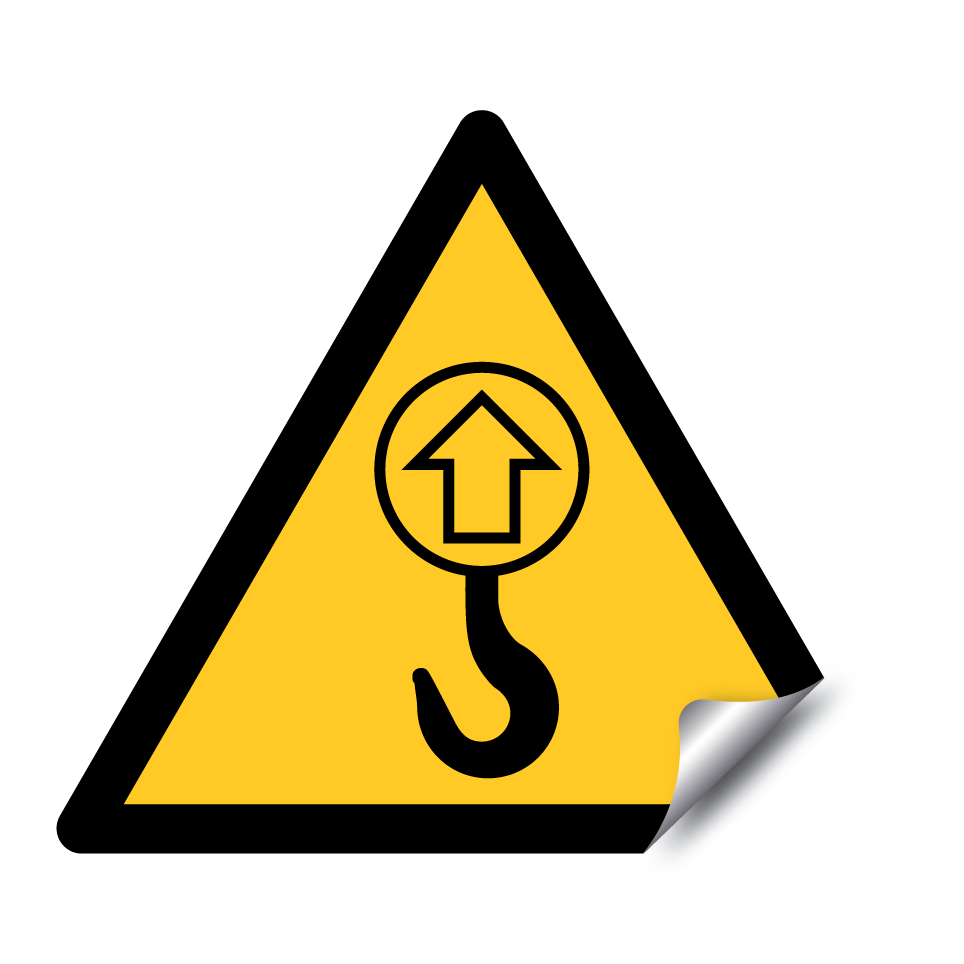 Warning overhead crane hook