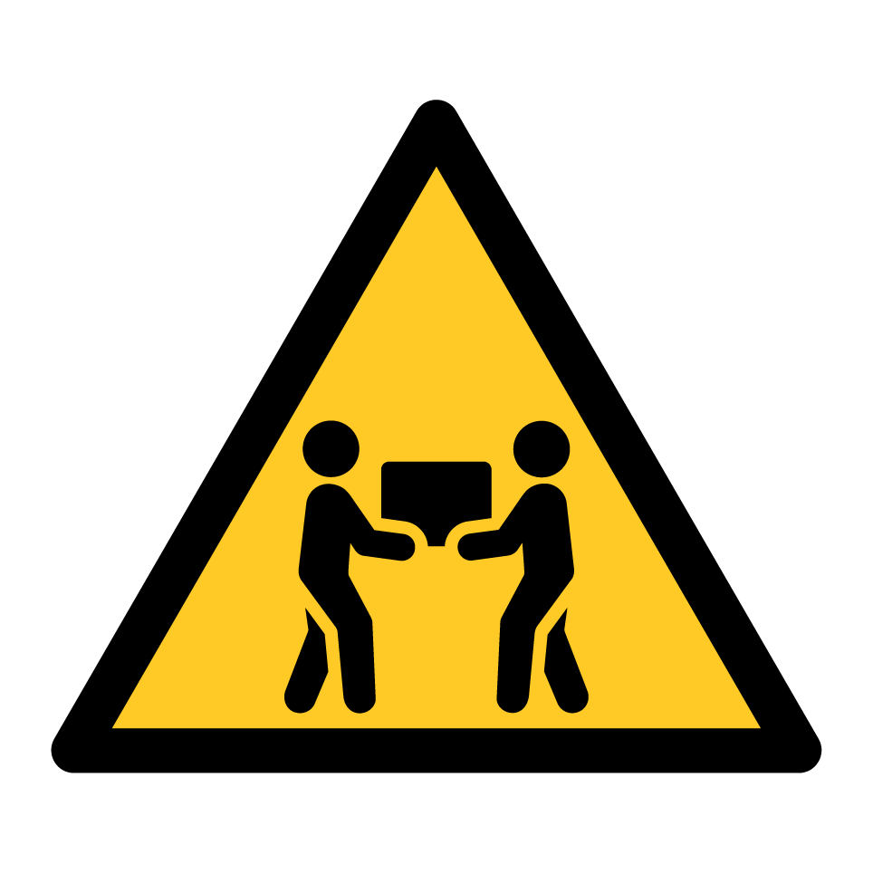 Warning two-person lift required