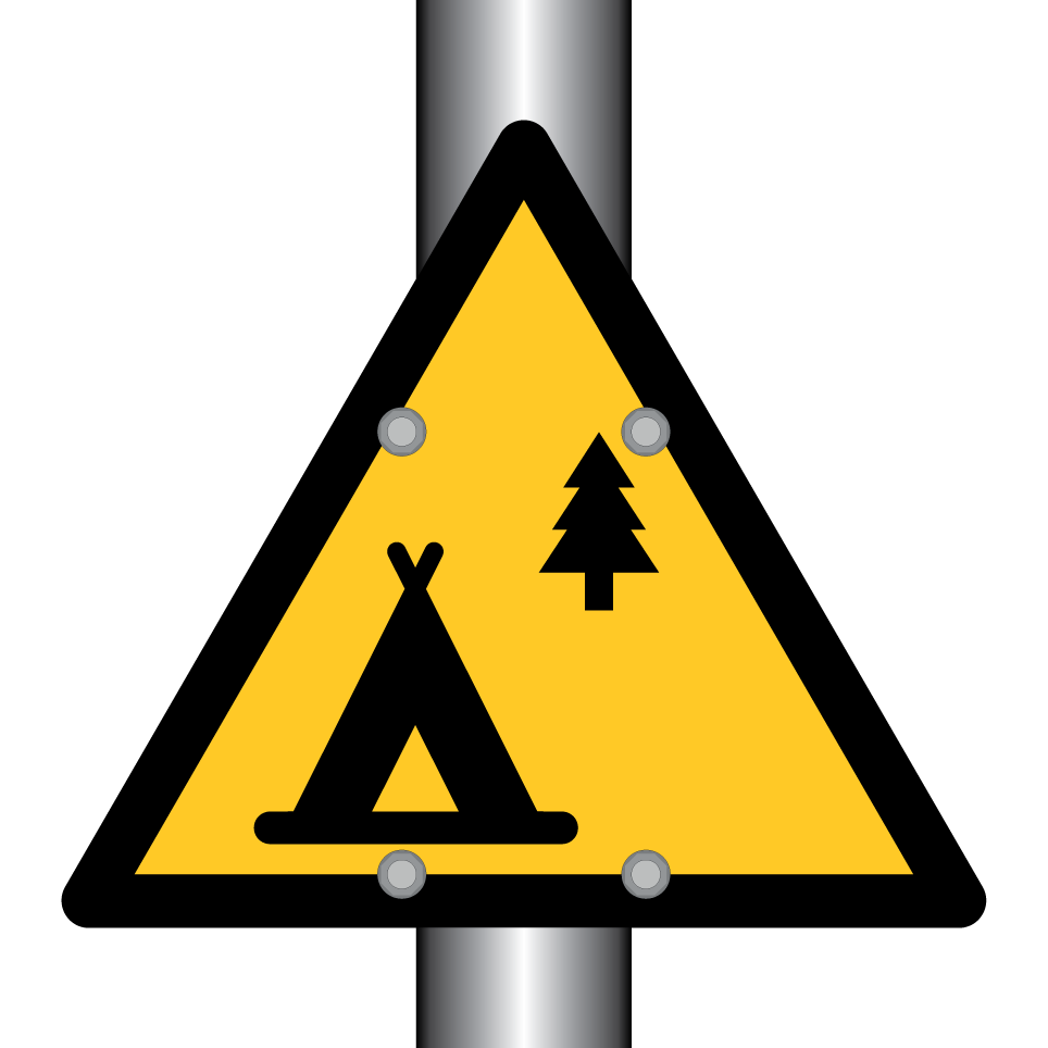 Warning camping area hazard