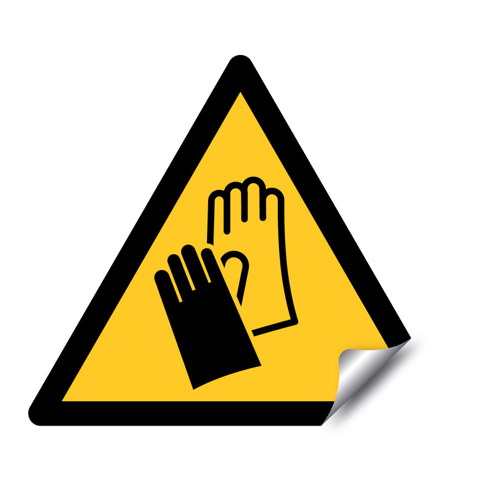 Warning wear protective gloves