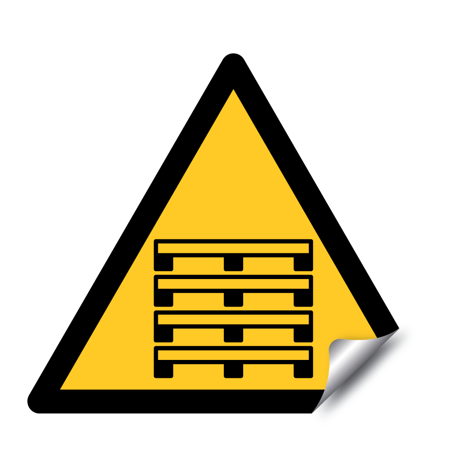 Warning stacked pallets
