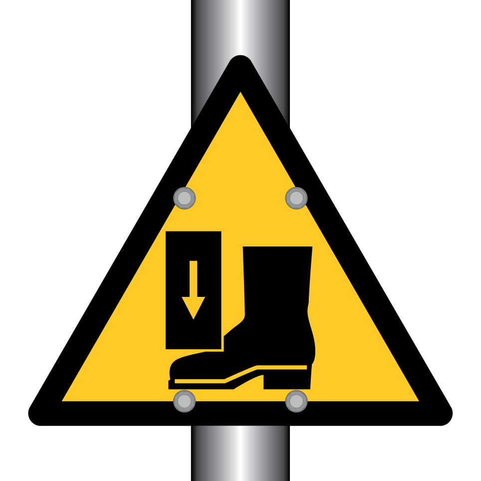 Warning foot crush hazard