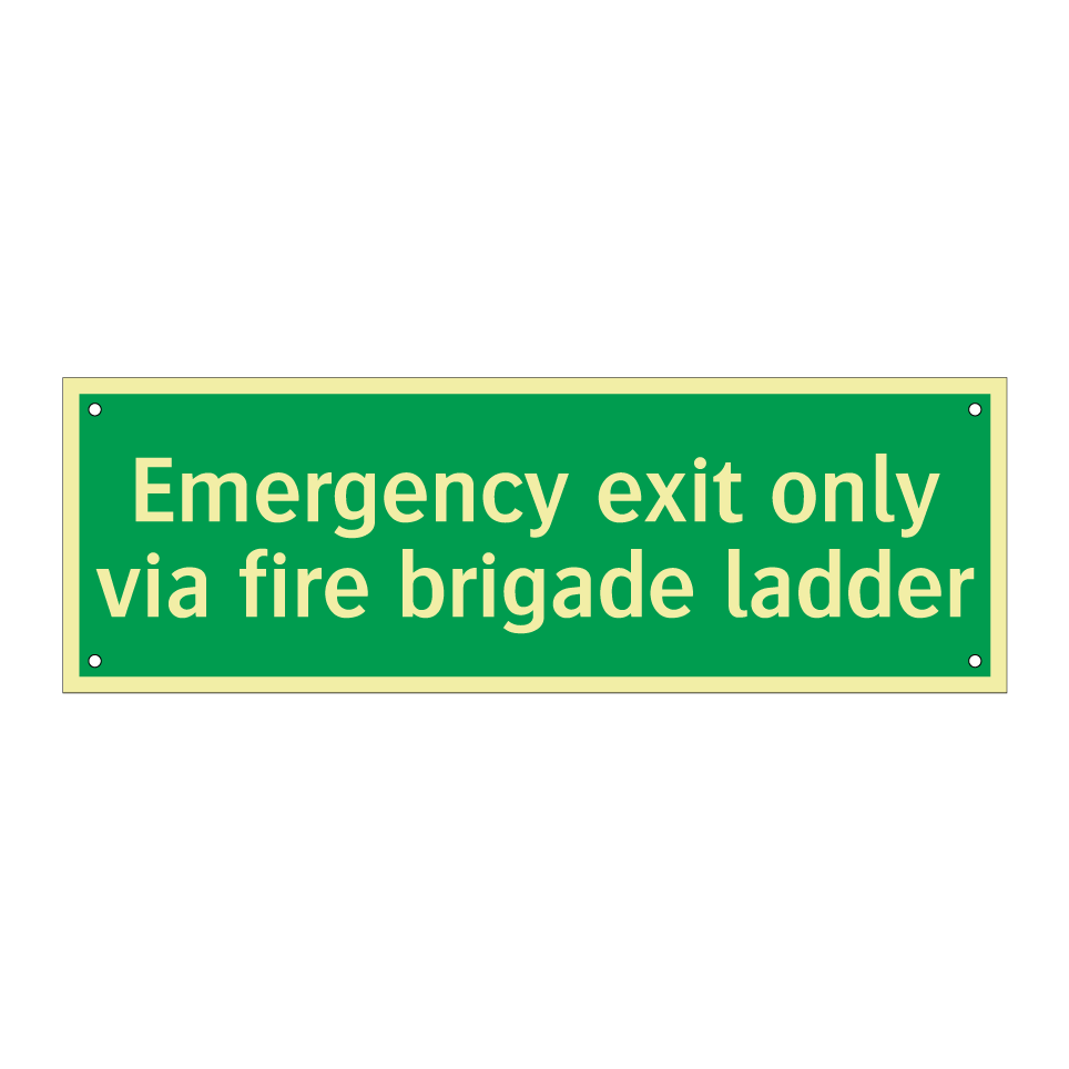 Emergency exit only via fire brigade ladder