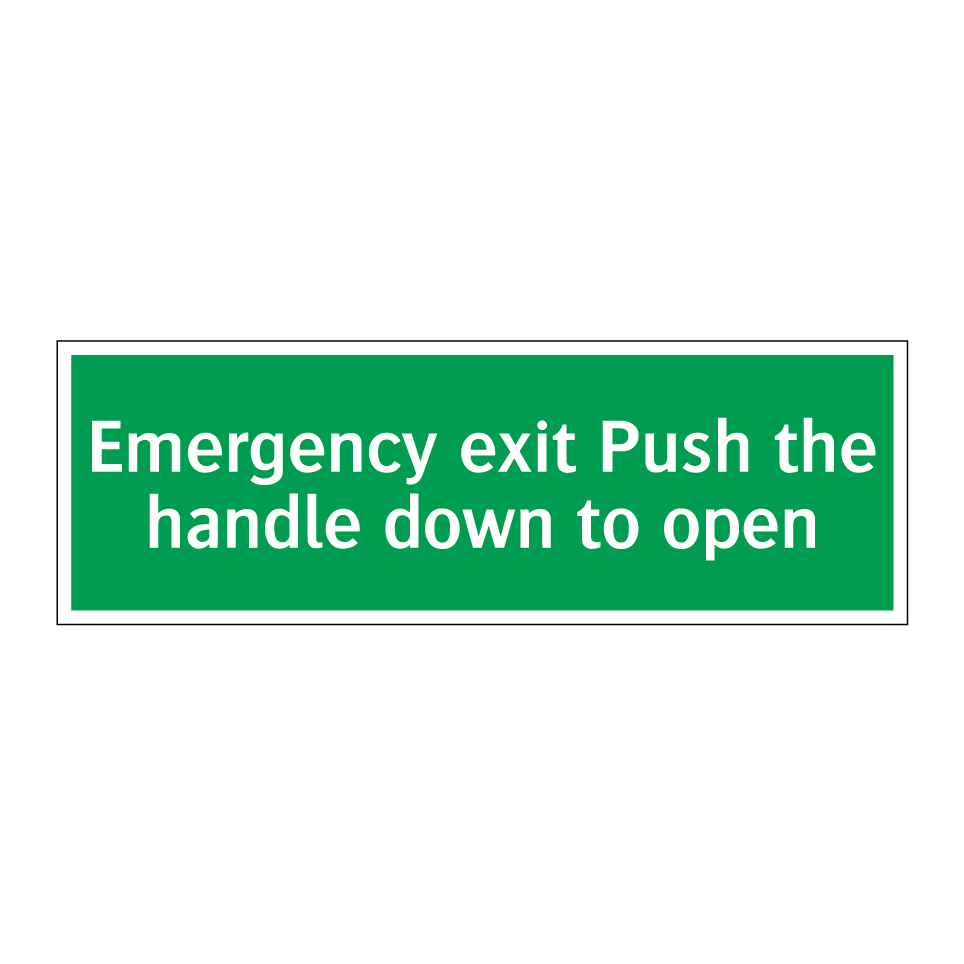 Emergency exit Push the handle down to open