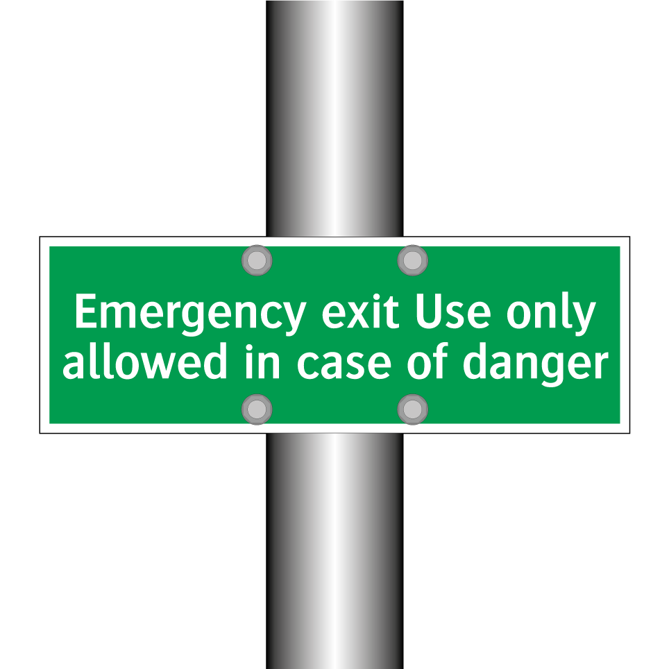 Emergency exit Use only allowed in case of danger