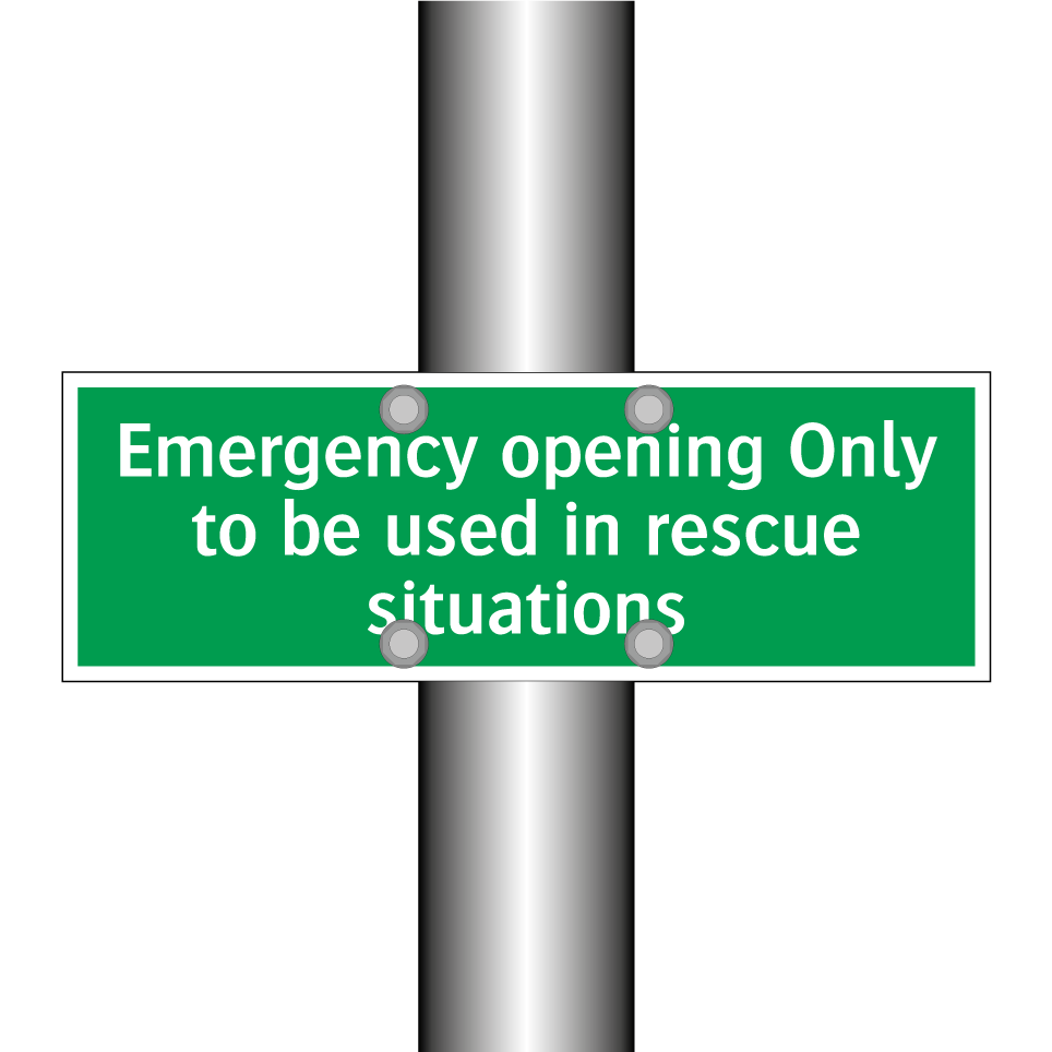 Emergency opening Only to be used in rescue situations