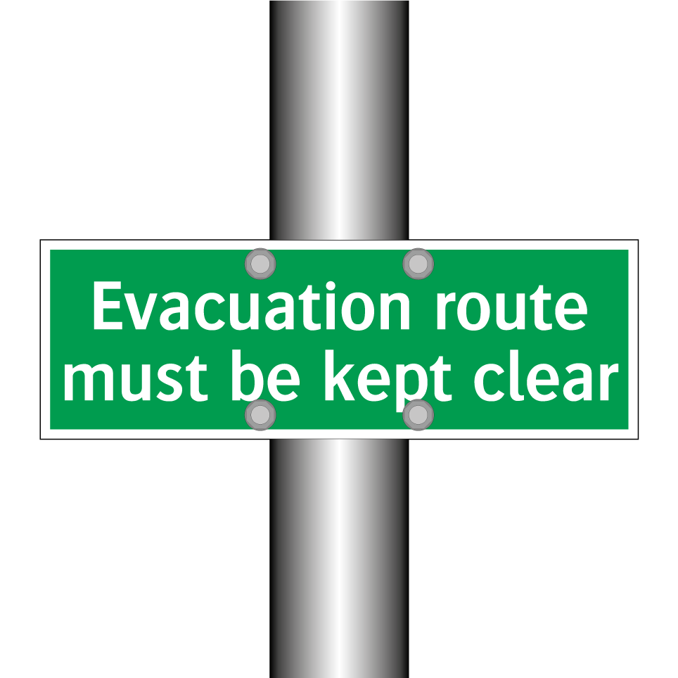 Evacuation route must be kept clear